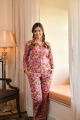 Shining In Comfort Cotton Unstitched Night Suit