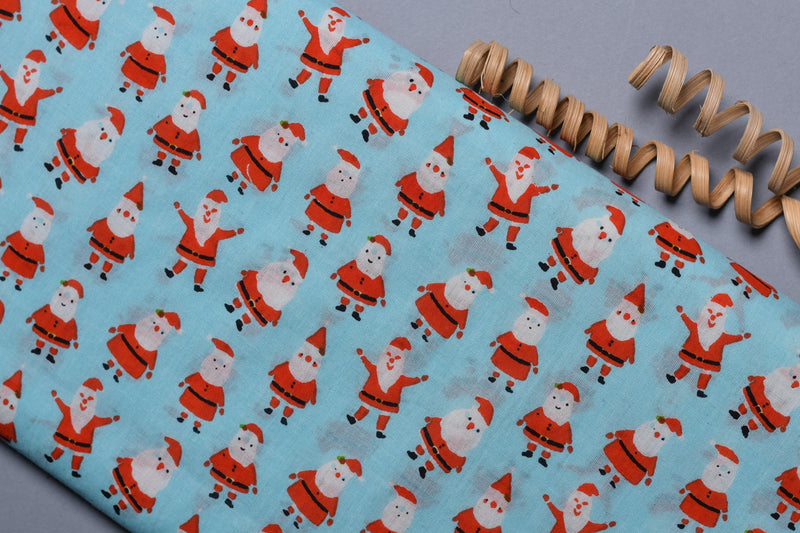 Santa For All Seasons Cotton Unstitched FABRIC