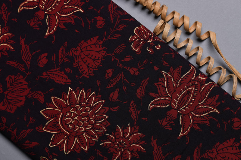 MAROON GOLD  FABRIC (WIDTH 44 INCHES)