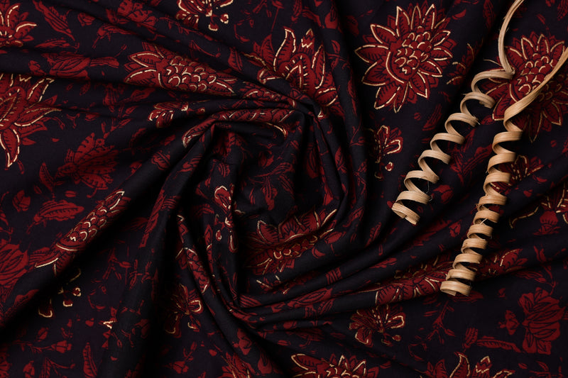 MAROON GOLD  FABRIC (WIDTH 44 INCHES)