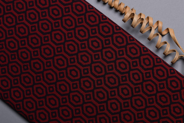 MAROON GOLD  FABRIC (WIDTH 44 INCHES)