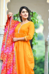 Festival wear Gather with Gota work Kurta with Pant only