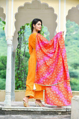 Festival wear Gather with Gota work Kurta with Pant only