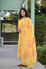 Morning Dawn Handpainted silk suit set