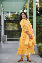 Morning Dawn Handpainted silk suit set