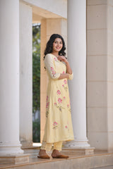 Chic Gota Detail A- Line Silk Suit Set