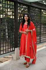 Aadhavi Anarkali Gota Detail Silk Suit