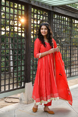 Aadhavi Anarkali Gota Detail Silk Suit