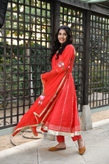 Aadhavi Anarkali Gota Detail Silk Suit