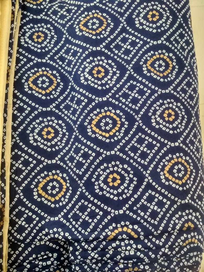 Blue Bandhej Gota Anarkali Suit Set
