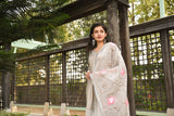 Grey and Gota Handpainted Sharara  women silk suit set