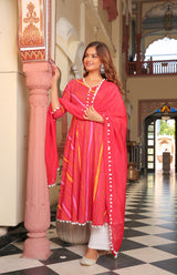 Aroushi Leheriya Anarkali Suit Set