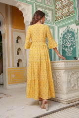 Yellow Magic Tier Long Gown Dress