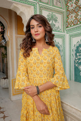 Yellow Magic Tier Long Gown Dress