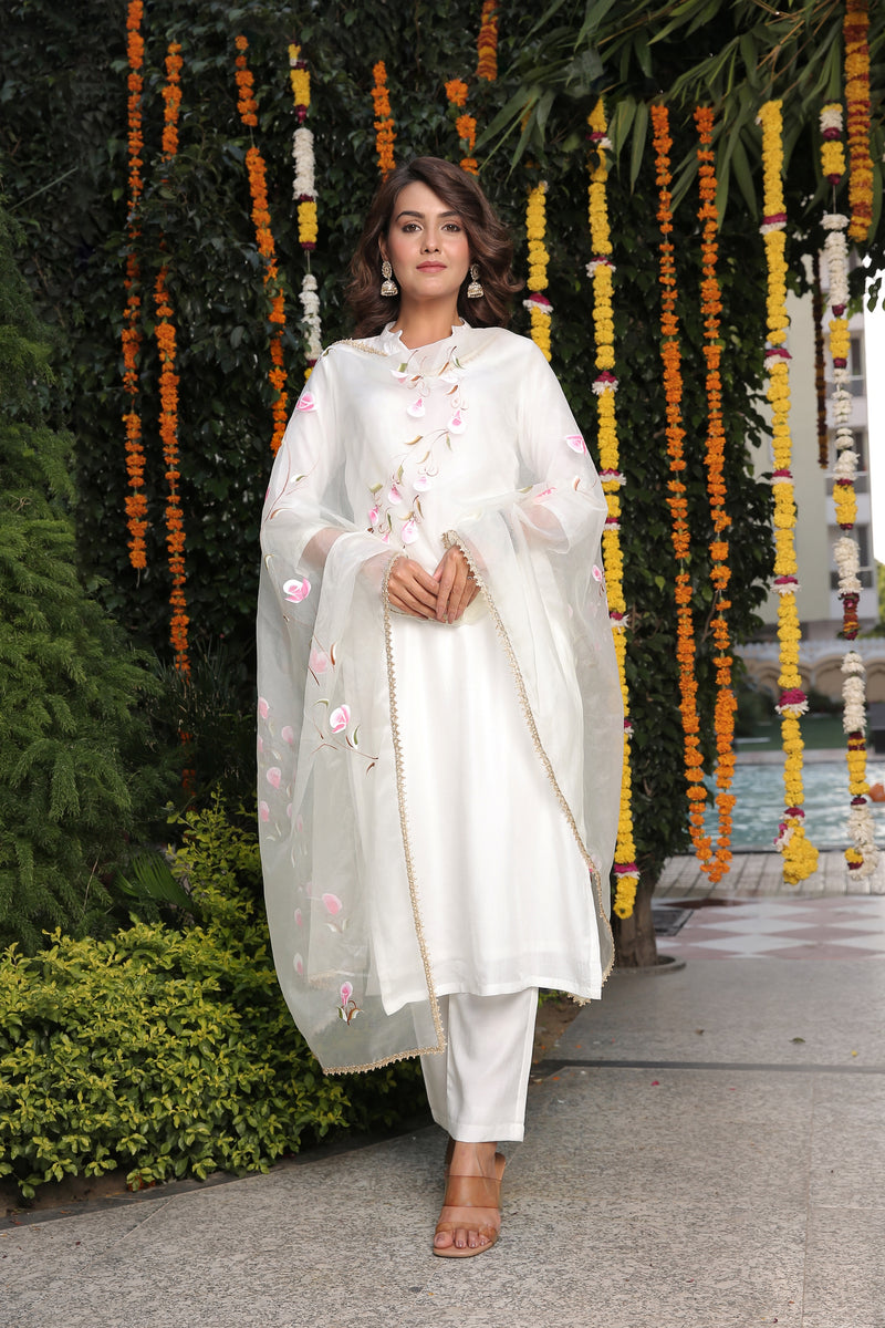 Ujjwala Hand Painted Pure Muslin Suit Set