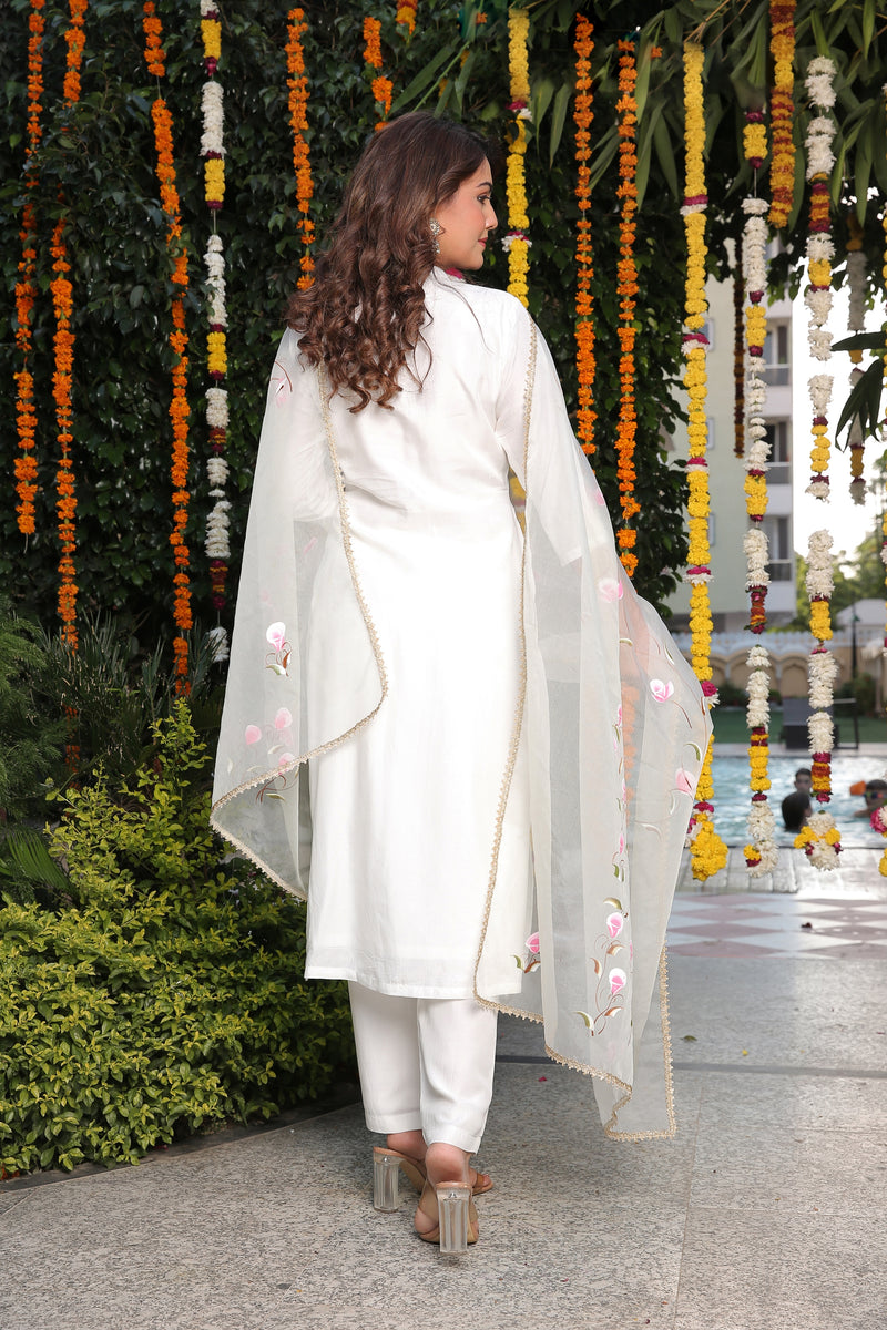 Ujjwala Hand Painted Pure Muslin Suit Set