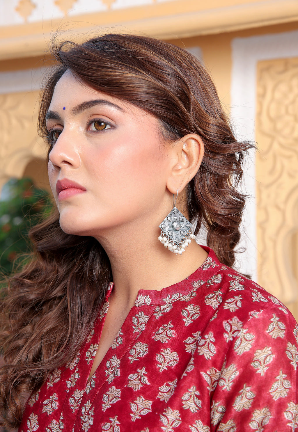 Buy Red Handblock Chanderi Silk Suit Set Jaipuri Adaah buy-red-handblock-chanderi-silk-suit-set-jaipuri-adaah