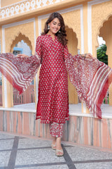 Geetanjali Chanderi Handblock Suit Set
