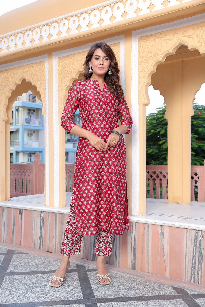Geetanjali Chanderi Handblock Suit Set