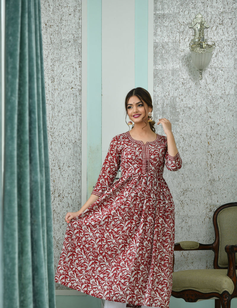 MESMERIZING MAROON FABRIC (WIDTH 42 INCHES)