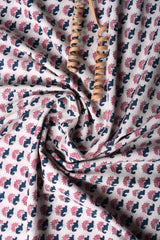 BEAUTIFUL GATHER FLORAL HANDBLOCK PRINT( MUL ) COTTON FABRIC (WIDTH 44 INCHES)