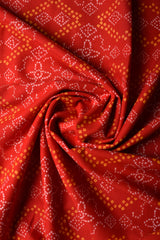 FESTIVAL FAVOURITE RED BANDHEJ FABRIC (WIDTH 44 INCHES)