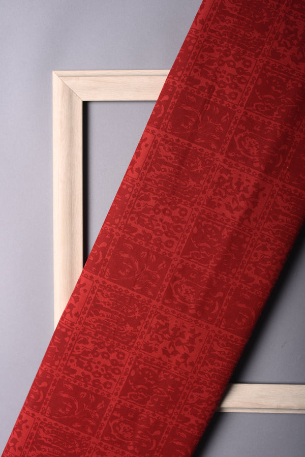 RED FESTIVE FABRIC (WIDTH 44 INCHES)