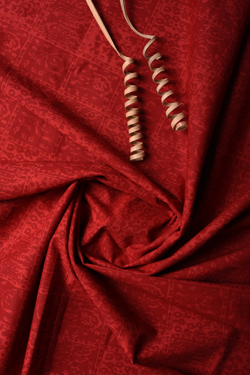 RED FESTIVE FABRIC (WIDTH 42 INCHES)