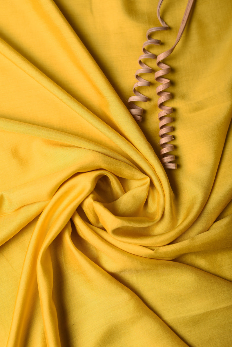 Mango Yellow Cotton Silk Fabric