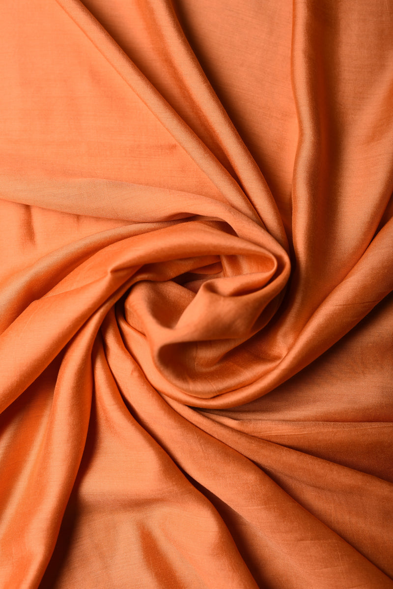 Pure Silk Saffron Color Fabric