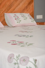 Treasured Soft Pure Handblock Cotton King Size Bedsheet