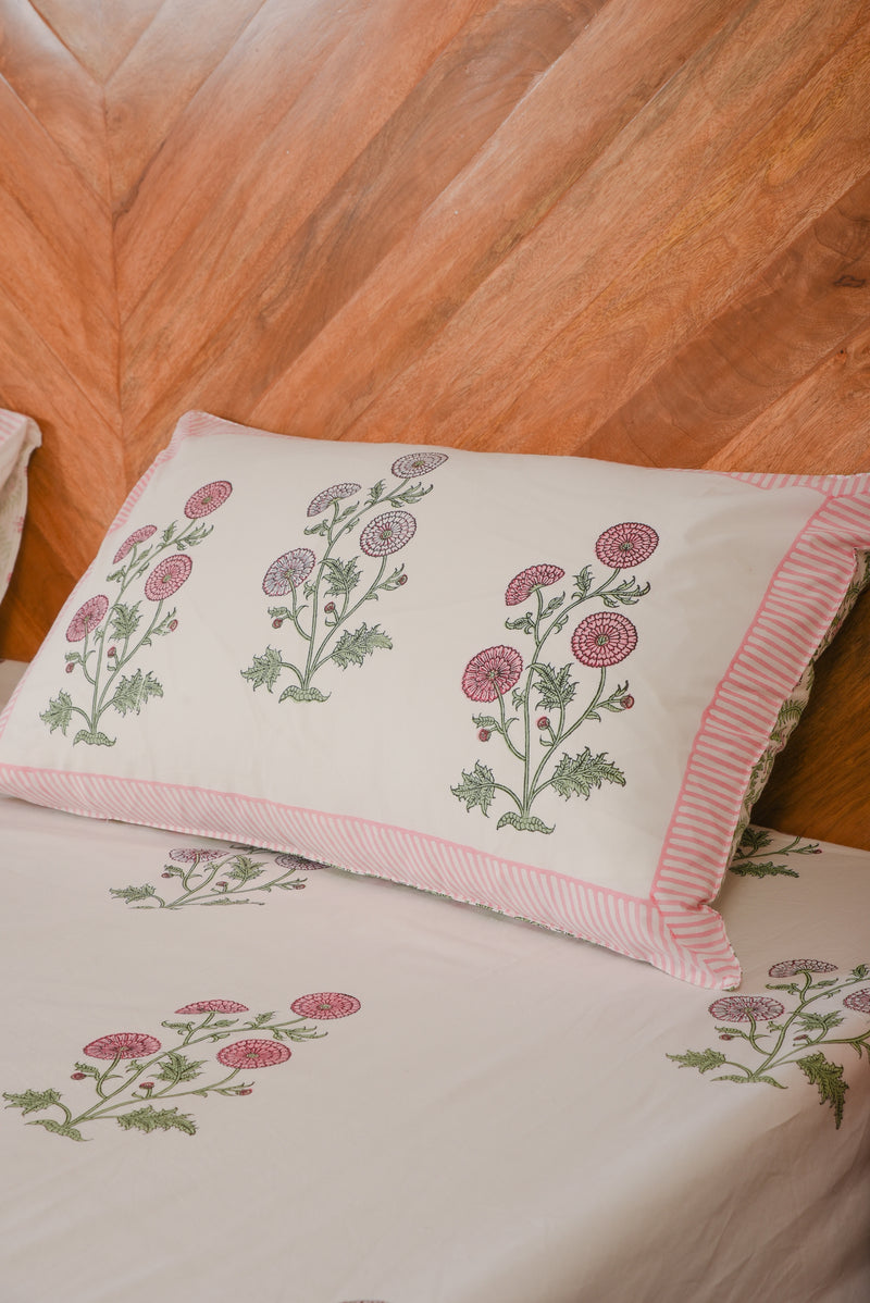 Treasured Soft Pure Handblock Cotton King Size Bedsheet