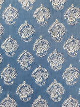 Classic Azure Floral Anarkali Cotton Suit set