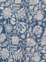 Classic Azure Floral Anarkali Cotton Suit set